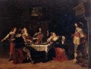 Christoph jacobsz.van der Lamen Cavaliers and courtesans in an interior oil painting reproduction